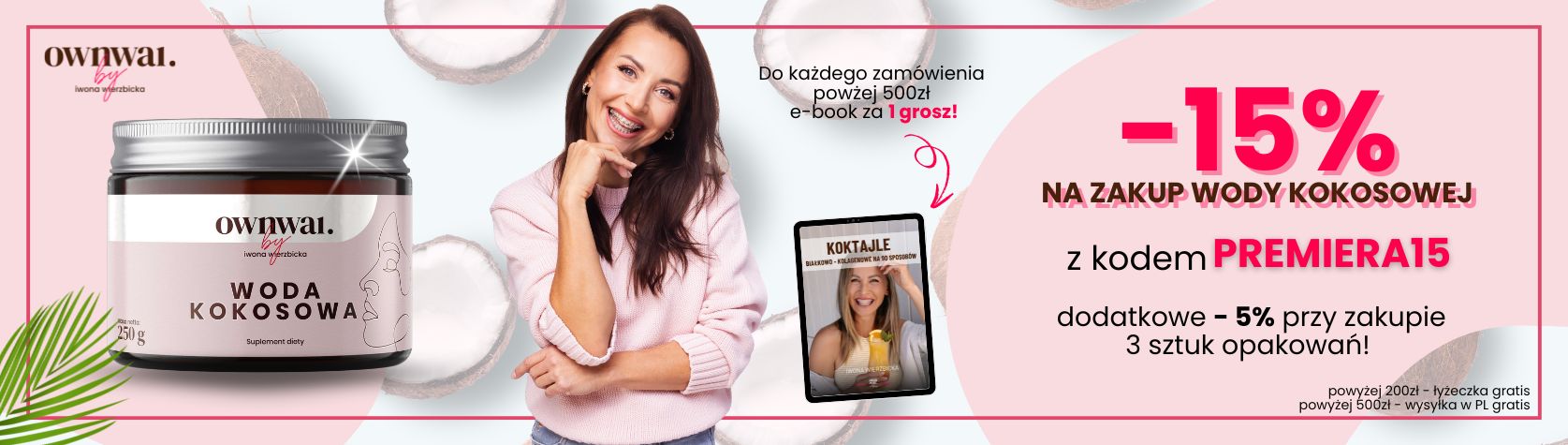 OWNWAI Woda kokosowa 250 g